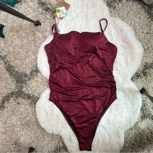 Berlook Chic Maroon Women's One Piece Swimsuit L 66